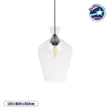 GLOBOSTAR® BOHEMIA 206-0040 Μοντέρνο Κρεμαστό Φωτιστικό Οροφής με Ντουί 1 x E27 AC 220-240V IP20 - Διάφανο - Μ20 x Π20 x Υ32cm