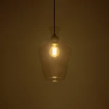 GLOBOSTAR® BOHEMIA 206-0040 Μοντέρνο Κρεμαστό Φωτιστικό Οροφής με Ντουί 1 x E27 AC 220-240V IP20 - Διάφανο - Μ20 x Π20 x Υ32cm