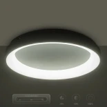 GLOBOSTAR® SALEM 61238 Μοντέρνο Φωτιστικό Οροφής LED 105W 12075lm 120° AC 220-240V IP20 Ρυθμιζόμενο Λευκό CCT με Χειριστήριο από 2700K έως 6000K Dimmable - Lumileds SMD Chip - Γκρι - Μ60 x Π60 x Υ8.5cm - 3 Χρόνια Εγγύηση