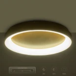 GLOBOSTAR® SALEM 61239 Μοντέρνο Φωτιστικό Οροφής LED 105W 12075lm 120° AC 220-240V IP20 Ρυθμιζόμενο Λευκό CCT με Χειριστήριο από 2700K έως 6000K Dimmable - Lumileds SMD Chip - Χρυσό - Μ60 x Π60 x Υ8.5cm - 3 Χρόνια Εγγύηση