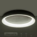 GLOBOSTAR® SALEM 61240 Μοντέρνο Φωτιστικό Οροφής LED 105W 12075lm 120° AC 220-240V IP20 Ρυθμιζόμενο Λευκό CCT με Χειριστήριο από 2700K έως 6000K Dimmable - Lumileds SMD Chip - Καφέ Ματ - Μ60 x Π60 x Υ9.5cm - 3 Χρόνια Εγγύηση