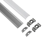 GLOBOSTAR® ALP-LINEAR CURBARIO 70802-1M Επιφανειακό Εύκαμπτο Προφίλ Αλουμινίου με Λευκό Γαλακτερό Πατητό Κάλυμμα για Ταινίες LED IP20 - Ασημί & Λευκό - Μ100 x Π1.8 x Υ0.5cm