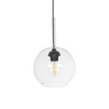 GLOBOSTAR® MPRALA 206-0038 Μοντέρνο Κρεμαστό Φωτιστικό Οροφής με Ντουί 1 x E27 AC 220-240V IP20 - Διάφανο - Μ20 x Π20 x Υ18cm