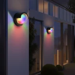 kelvo® NEXA KLV-101-0254 Φωτιστικό Τοίχου / Απλίκα LED 6W 360lm 180° AC 220-240V Αδιάβροχο IP65 Πολύχρωμο RGB+WW Dimmable SPI/TTL Protocol IC UCS512 - Sanan SMD Chip & TÜV SÜD Driver - Μαύρο Ματ - Μ11 x Π9 x Υ11cm - 5 Χρόνια Εγγύηση