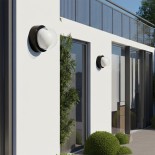 kelvo® NEXA KLV-101-0247 Φωτιστικό Τοίχου / Απλίκα LED 6W 480lm 180° AC 220-240V Αδιάβροχο IP65 Ultra Θερμό Λευκό 1800K - Sanan SMD Chip & TÜV SÜD Driver - Μαύρο Ματ - Μ11 x Π8.5 x Υ11cm - 5 Χρόνια Εγγύηση