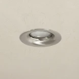 kelvo® LAMDA KLV-101-0046 Χωνευτό Φωτιστικό Downlight Σποτ Μπάνιου για Λάμπα MR16 με Ντουί GU10 AC 220-240V Αδιάβροχο IP65 - Νίκελ Βούρτσας - Μ8.5 x Π8.5 x Υ3.5cm / Q7.5cm