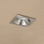 kelvo® EPSILON KLV-101-0049 Χωνευτό Φωτιστικό Downlight Σποτ Μπάνιου για Λάμπα MR16 με Ντουί GU10 AC 220-240V Αδιάβροχο IP65 - Νίκελ Βούρτσας - Μ8.5 x Π8.5 x Υ4.4cm / Q7.5cm x 7.5cm