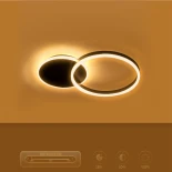 kelvo® VENOM KLV-101-0181 Φωτιστικό Οροφής LED 45W 4500lm 360° AC 220-240V IP20 Ρυθμιζόμενο Λευκό CCT με Χειριστήριο από 2700K έως 6000K Dimmable - Lumileds SMD Chip - Μαύρο Ματ - Μ60 x Π40 x Υ7.5cm - 3 Χρόνια Εγγύηση