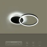 kelvo® VENOM KLV-101-0181 Φωτιστικό Οροφής LED 45W 4500lm 360° AC 220-240V IP20 Ρυθμιζόμενο Λευκό CCT με Χειριστήριο από 2700K έως 6000K Dimmable - Lumileds SMD Chip - Μαύρο Ματ - Μ60 x Π40 x Υ7.5cm - 3 Χρόνια Εγγύηση