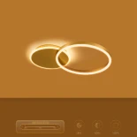 kelvo® VENOM KLV-101-0183 Φωτιστικό Οροφής LED 45W 4500lm 360° AC 220-240V IP20 Ρυθμιζόμενο Λευκό CCT με Χειριστήριο από 2700K έως 6000K Dimmable - Lumileds SMD Chip - Χρυσό Πλατίνα - Μ60 x Π40 x Υ7.5cm - 3 Χρόνια Εγγύηση