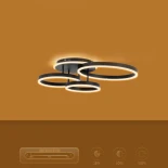 kelvo® VENOM KLV-101-0184 Φωτιστικό Οροφής LED 100W 10000lm 360° AC 220-240V IP20 Ρυθμιζόμενο Λευκό CCT με Χειριστήριο από 2700K έως 6000K Dimmable - Lumileds SMD Chip - Μαύρο Ματ - Μ70 x Π40 x Υ16cm - 3 Χρόνια Εγγύηση