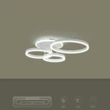 kelvo® VENOM KLV-101-0185 Φωτιστικό Οροφής LED 100W 10000lm 360° AC 220-240V IP20 Ρυθμιζόμενο Λευκό CCT με Χειριστήριο από 2700K έως 6000K Dimmable - Lumileds SMD Chip - Λευκό Ματ - Μ70 x Π40 x Υ16cm - 3 Χρόνια Εγγύηση