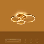 kelvo® VENOM KLV-101-0186 Φωτιστικό Οροφής LED 100W 10000lm 360° AC 220-240V IP20 Ρυθμιζόμενο Λευκό CCT με Χειριστήριο από 2700K έως 6000K Dimmable - Lumileds SMD Chip - Χρυσό Πλατίνα - Μ70 x Π40 x Υ16cm - 3 Χρόνια Εγγύηση