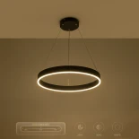 kelvo® VENOM KLV-101-0187 Κρεμαστό Φωτιστικό Οροφής LED 45W 4500lm 120° AC 220-240V IP20 Ρυθμιζόμενο Λευκό CCT με Χειριστήριο από 2700K έως 6000K Dimmable - Lumileds SMD Chip - Μαύρο Ματ - Μ60 x Π60 x Υ6.5cm - 3 Χρόνια Εγγύηση