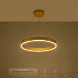 kelvo® VENOM KLV-101-0189 Κρεμαστό Φωτιστικό Οροφής LED 45W 4500lm 120° AC 220-240V IP20 Ρυθμιζόμενο Λευκό CCT με Χειριστήριο από 2700K έως 6000K Dimmable - Lumileds SMD Chip - Χρυσό Πλατίνα - Μ60 x Π60 x Υ6.5cm - 3 Χρόνια Εγγύηση