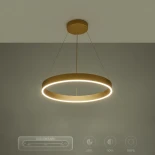 kelvo® VENOM KLV-101-0189 Κρεμαστό Φωτιστικό Οροφής LED 45W 4500lm 120° AC 220-240V IP20 Ρυθμιζόμενο Λευκό CCT με Χειριστήριο από 2700K έως 6000K Dimmable - Lumileds SMD Chip - Χρυσό Πλατίνα - Μ60 x Π60 x Υ6.5cm - 3 Χρόνια Εγγύηση