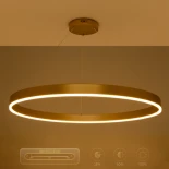 kelvo® VENOM KLV-101-0195 Κρεμαστό Φωτιστικό Οροφής LED 75W 7500lm 120° AC 220-240V IP20 Ρυθμιζόμενο Λευκό CCT με Χειριστήριο από 2700K έως 6000K Dimmable - Lumileds SMD Chip - Χρυσό Πλατίνα - Μ100 x Π100 x Υ6.5cm - 3 Χρόνια Εγγύηση