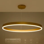 kelvo® VENOM KLV-101-0195 Κρεμαστό Φωτιστικό Οροφής LED 75W 7500lm 120° AC 220-240V IP20 Ρυθμιζόμενο Λευκό CCT με Χειριστήριο από 2700K έως 6000K Dimmable - Lumileds SMD Chip - Χρυσό Πλατίνα - Μ100 x Π100 x Υ6.5cm - 3 Χρόνια Εγγύηση