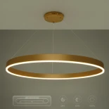 kelvo® VENOM KLV-101-0195 Κρεμαστό Φωτιστικό Οροφής LED 75W 7500lm 120° AC 220-240V IP20 Ρυθμιζόμενο Λευκό CCT με Χειριστήριο από 2700K έως 6000K Dimmable - Lumileds SMD Chip - Χρυσό Πλατίνα - Μ100 x Π100 x Υ6.5cm - 3 Χρόνια Εγγύηση