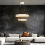 kelvo® VENOM KLV-101-0197 Κρεμαστό Φωτιστικό Οροφής LED 75W 7500lm 120° AC 220-240V IP20 Ρυθμιζόμενο Λευκό CCT με Χειριστήριο από 2700K έως 6000K Dimmable - Lumileds SMD Chip - Λευκό Ματ - Μ60 x Π60 x Υ40cm - 3 Χρόνια Εγγύηση