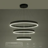 kelvo® VENOM KLV-101-0199 Κρεμαστό Φωτιστικό Οροφής LED 120W 12000lm 120° AC 220-240V IP20 Ρυθμιζόμενο Λευκό CCT με Χειριστήριο από 2700K έως 6000K Dimmable - Lumileds SMD Chip - Μαύρο Ματ - Μ80 x Π80 x Υ80cm - 3 Χρόνια Εγγύηση