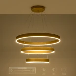 kelvo® VENOM KLV-101-0201 Κρεμαστό Φωτιστικό Οροφής LED 120W 12000lm 120° AC 220-240V IP20 Ρυθμιζόμενο Λευκό CCT με Χειριστήριο από 2700K έως 6000K Dimmable - Lumileds SMD Chip - Χρυσό Πλατίνα - Μ80 x Π80 x Υ80cm - 3 Χρόνια Εγγύηση