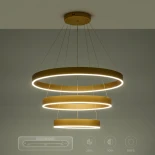 kelvo® VENOM KLV-101-0201 Κρεμαστό Φωτιστικό Οροφής LED 120W 12000lm 120° AC 220-240V IP20 Ρυθμιζόμενο Λευκό CCT με Χειριστήριο από 2700K έως 6000K Dimmable - Lumileds SMD Chip - Χρυσό Πλατίνα - Μ80 x Π80 x Υ80cm - 3 Χρόνια Εγγύηση