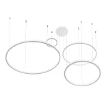 kelvo® VENOM KLV-101-0203 Κρεμαστό Φωτιστικό Οροφής LED 150W 15000lm 120° AC 220-240V IP20 Ρυθμιζόμενο Λευκό CCT με Χειριστήριο από 2700K έως 6000K Dimmable - Lumileds SMD Chip - Λευκό Ματ - Μ150 x Π90 x Υ60cm - 3 Χρόνια Εγγύηση