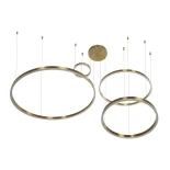 kelvo® VENOM KLV-101-0204 Κρεμαστό Φωτιστικό Οροφής LED 150W 15000lm 120° AC 220-240V IP20 Ρυθμιζόμενο Λευκό CCT με Χειριστήριο από 2700K έως 6000K Dimmable - Lumileds SMD Chip - Χρυσό Πλατίνα - Μ150 x Π90 x Υ60cm - 3 Χρόνια Εγγύηση