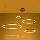 kelvo® VENOM KLV-101-0204 Κρεμαστό Φωτιστικό Οροφής LED 150W 15000lm 120° AC 220-240V IP20 Ρυθμιζόμενο Λευκό CCT με Χειριστήριο από 2700K έως 6000K Dimmable - Lumileds SMD Chip - Χρυσό Πλατίνα - Μ150 x Π90 x Υ60cm - 3 Χρόνια Εγγύηση