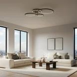 kelvo® NEMESIS KLV-101-0205 Φωτιστικό Οροφής LED 98W 9800lm 360° AC 220-240V IP20 Ρυθμιζόμενο Λευκό CCT με Χειριστήριο από 2700K έως 6000K Dimmable - Lumileds SMD Chip - Μαύρο Ματ - Μ89 x Π60 x Υ19cm - 3 Χρόνια Εγγύηση