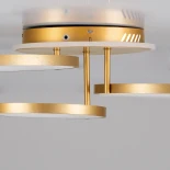 kelvo® NEMESIS KLV-101-0207 Φωτιστικό Οροφής LED 98W 9800lm 360° AC 220-240V IP20 Ρυθμιζόμενο Λευκό CCT με Χειριστήριο από 2700K έως 6000K Dimmable - Lumileds SMD Chip - Χρυσό Πλατίνα - Μ89 x Π60 x Υ19cm - 3 Χρόνια Εγγύηση