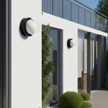 kelvo® NEXA KLV-101-0248 Φωτιστικό Τοίχου / Απλίκα LED 6W 600lm 180° AC 220-240V Αδιάβροχο IP65 Θερμό Λευκό 2700K - Sanan SMD Chip & TÜV SÜD Driver - Μαύρο Ματ - Μ11 x Π8.5 x Υ11cm - 5 Χρόνια Εγγύηση