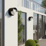 kelvo® NEXA KLV-101-0254 Φωτιστικό Τοίχου / Απλίκα LED 6W 360lm 180° AC 220-240V Αδιάβροχο IP65 Πολύχρωμο RGB+WW Dimmable SPI/TTL Protocol IC UCS512 - Sanan SMD Chip & TÜV SÜD Driver - Μαύρο Ματ - Μ11 x Π9 x Υ11cm - 5 Χρόνια Εγγύηση