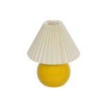 GLOBOSTAR® LISBON 204-0155 Μοντέρνο Επιτραπέζιο Φωτιστικό Πορτατίφ με Ντουί 1 x E27 AC 220-240V IP20 - Κίτρινο & Μπεζ - Μ22 x Π22 x Υ38cm