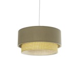 GLOBOSTAR® BIGGIE 204-0097 Μοντέρνο Κρεμαστό Φωτιστικό Οροφής με Ντουί 1 x E27 AC 220-240V IP20 - Λαδί & Μπεζ - Μ30 x Π30 x Υ17cm