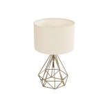 GLOBOSTAR® DIAMOND 204-0084 Μοντέρνο Επιτραπέζιο Φωτιστικό Πορτατίφ με Ντουί 1 x E27 AC 220-240V IP20 - Χρυσό & Μπεζ - Μ24 x Π24 x Υ35cm