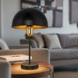 GLOBOSTAR® GAZETA 203-0299 Μοντέρνο Επιτραπέζιο Φωτιστικό Πορτατίφ με Ντουί 1 x E27 AC 220-240V IP20 - Μαύρο & Μπρονζέ - Μ25 x Π25 x Υ39cm