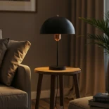 GLOBOSTAR® GAZETA 203-0300 Μοντέρνο Επιτραπέζιο Φωτιστικό Πορτατίφ με Ντουί 1 x E27 AC 220-240V IP20 - Μαύρο & Μπρονζέ - Μ25 x Π25 x Υ39cm