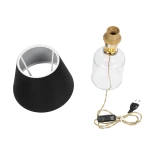 GLOBOSTAR® TRANS 204-0054 Μοντέρνο Επιτραπέζιο Φωτιστικό Πορτατίφ με Ντουί 1 x E27 AC 220-240V IP20 - Διάφανο & Μαύρο - Μ22 x Π22 x Υ34cm