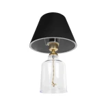 GLOBOSTAR® TRANS 204-0054 Μοντέρνο Επιτραπέζιο Φωτιστικό Πορτατίφ με Ντουί 1 x E27 AC 220-240V IP20 - Διάφανο & Μαύρο - Μ22 x Π22 x Υ34cm