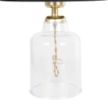GLOBOSTAR® TRANS 204-0054 Μοντέρνο Επιτραπέζιο Φωτιστικό Πορτατίφ με Ντουί 1 x E27 AC 220-240V IP20 - Διάφανο & Μαύρο - Μ22 x Π22 x Υ34cm