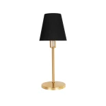 GLOBOSTAR® GLOSSY 204-0056 Μοντέρνο Επιτραπέζιο Φωτιστικό Πορτατίφ με Ντουί 1 x E14 AC 220-240V IP20 - Χρυσό & Μαύρο - Μ14 x Π14 x Υ36cm