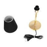 GLOBOSTAR® GLOSSY 204-0056 Μοντέρνο Επιτραπέζιο Φωτιστικό Πορτατίφ με Ντουί 1 x E14 AC 220-240V IP20 - Χρυσό & Μαύρο - Μ14 x Π14 x Υ36cm