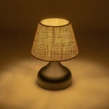 GLOBOSTAR® PYRAMID 204-0057 Μοντέρνο Επιτραπέζιο Φωτιστικό Πορτατίφ με Ντουί 1 x E27 AC 220-240V IP20 - Μαύρο & Μπεζ - Μ22 x Π22 x Υ30cm