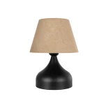 GLOBOSTAR® PYRAMID 204-0057 Μοντέρνο Επιτραπέζιο Φωτιστικό Πορτατίφ με Ντουί 1 x E27 AC 220-240V IP20 - Μαύρο & Μπεζ - Μ22 x Π22 x Υ30cm