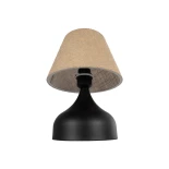 GLOBOSTAR® PYRAMID 204-0057 Μοντέρνο Επιτραπέζιο Φωτιστικό Πορτατίφ με Ντουί 1 x E27 AC 220-240V IP20 - Μαύρο & Μπεζ - Μ22 x Π22 x Υ30cm