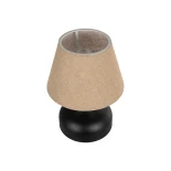 GLOBOSTAR® PYRAMID 204-0057 Μοντέρνο Επιτραπέζιο Φωτιστικό Πορτατίφ με Ντουί 1 x E27 AC 220-240V IP20 - Μαύρο & Μπεζ - Μ22 x Π22 x Υ30cm