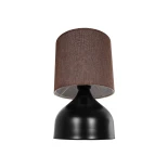GLOBOSTAR® RUBIK 204-0060 Μοντέρνο Επιτραπέζιο Φωτιστικό Πορτατίφ με Ντουί 1 x E27 AC 220-240V IP20 - Μαύρο & Καφέ - Μ18 x Π18 x Υ30cm