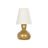 GLOBOSTAR® SWEET 204-0061 Μοντέρνο Επιτραπέζιο Φωτιστικό Πορτατίφ με Ντουί 1 x E27 AC 220-240V IP20 - Χρυσό & Μπεζ - Μ14 x Π14 x Υ25cm